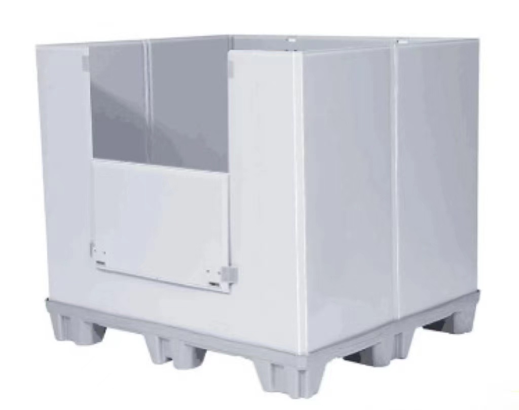 회색 플라스틱 팔레트 상자